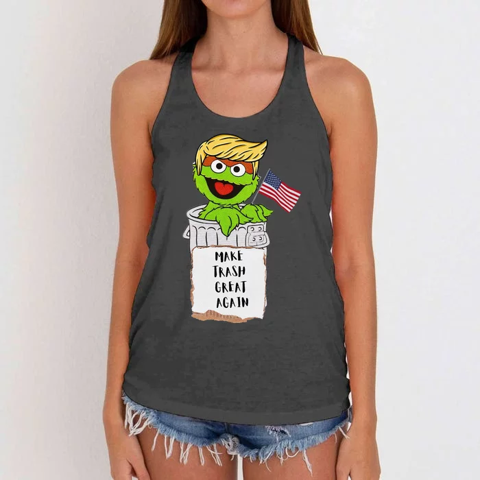 Trump Garbage Funny Gift Women's Knotted Racerback Tank