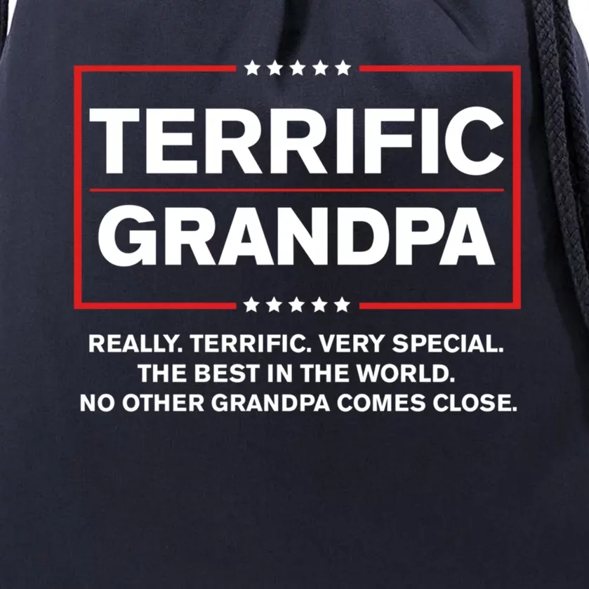 Terrific Grandpa Funny Donald Trump Campaign Style Gift Drawstring Bag