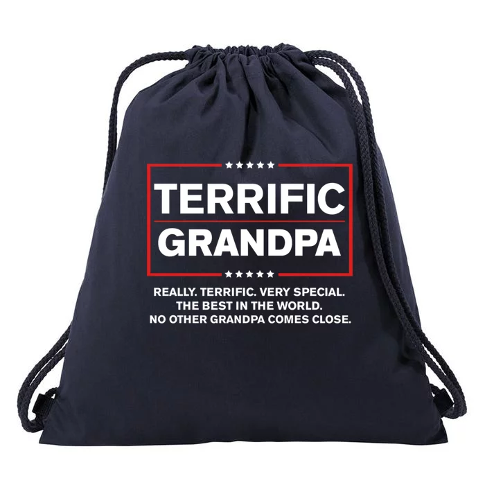 Terrific Grandpa Funny Donald Trump Campaign Style Gift Drawstring Bag