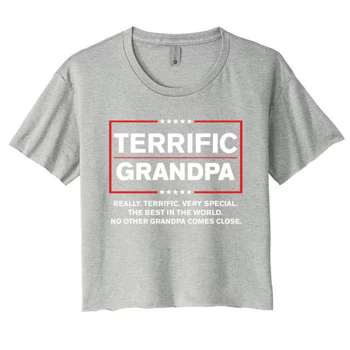 Terrific Grandpa Funny Donald Trump Campaign Style Gift Women's Crop Top Tee