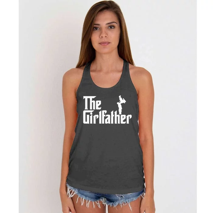 The Girl Father Gift Funny Dad Of Girls Best Fathers Day Women's Knotted Racerback Tank