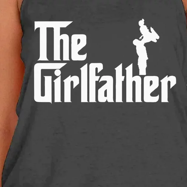 The Girl Father Gift Funny Dad Of Girls Best Fathers Day Women's Knotted Racerback Tank