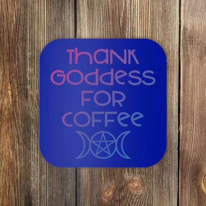 Thank Goddess For Coffee Addicts Wiccan Pagan Cheeky Witch Gift Coaster