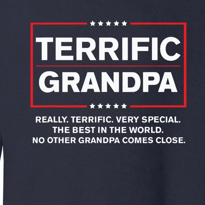 Terrific Grandpa Funny Donald Trump Campaign Style Toddler Sweatshirt