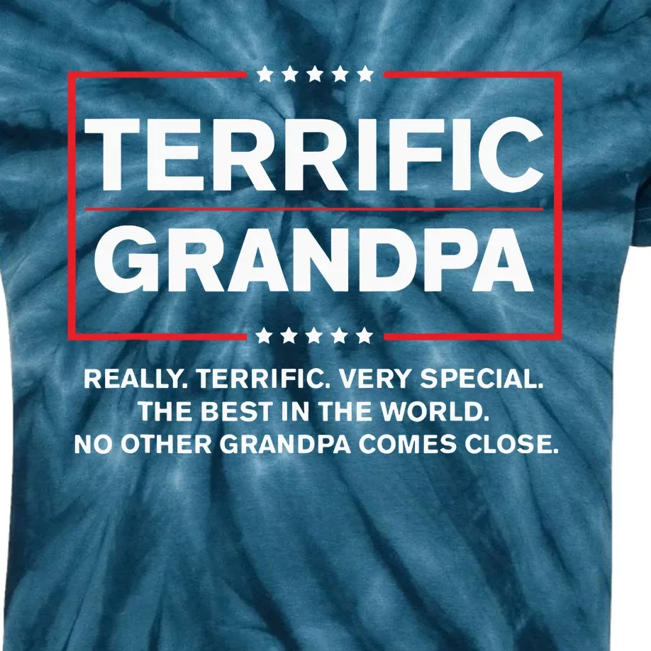 Terrific Grandpa Funny Donald Trump Campaign Style Kids Tie-Dye T-Shirt