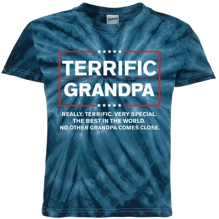 Terrific Grandpa Funny Donald Trump Campaign Style Kids Tie-Dye T-Shirt