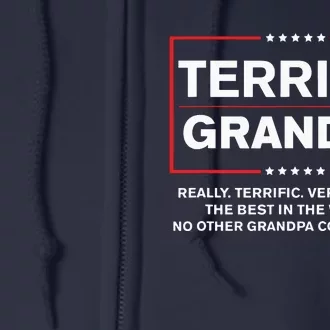 Terrific Grandpa Funny Donald Trump Campaign Style Full Zip Hoodie