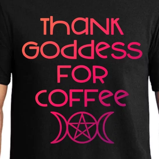 Thank Goddess For Coffee Addicts Wiccan Pagan Cheeky Witch Gift Pajama Set