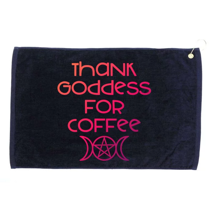 Thank Goddess For Coffee Addicts Wiccan Pagan Cheeky Witch Gift Grommeted Golf Towel