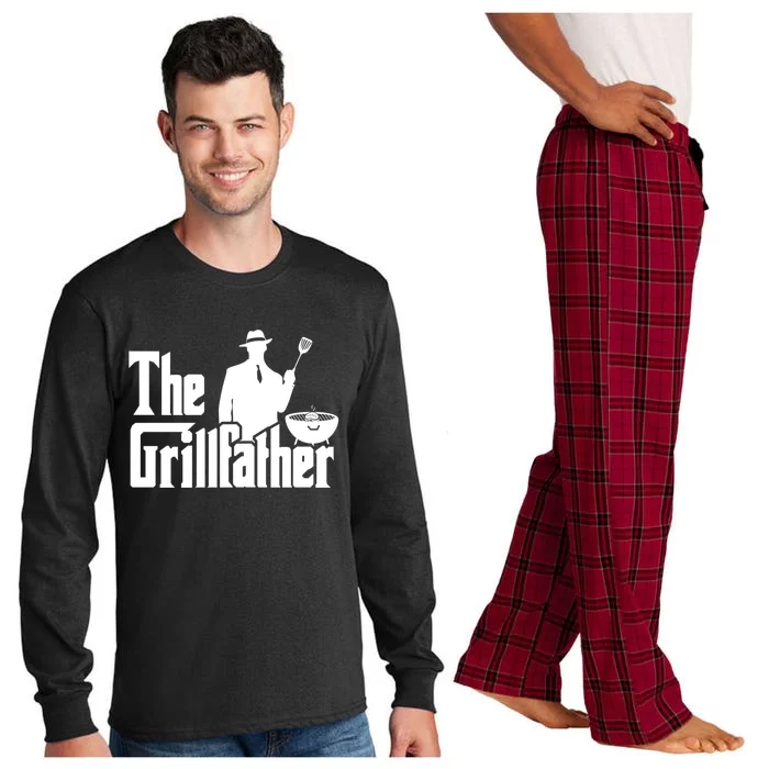 The Grillfather Funny Bbq Design For Dads Gift Long Sleeve Pajama Set