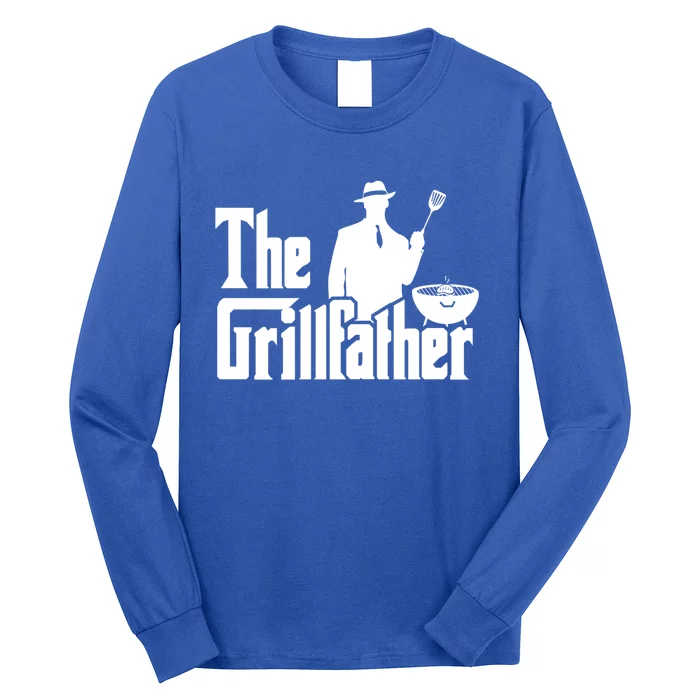 The Grillfather Funny Bbq Design For Dads Gift Long Sleeve Shirt