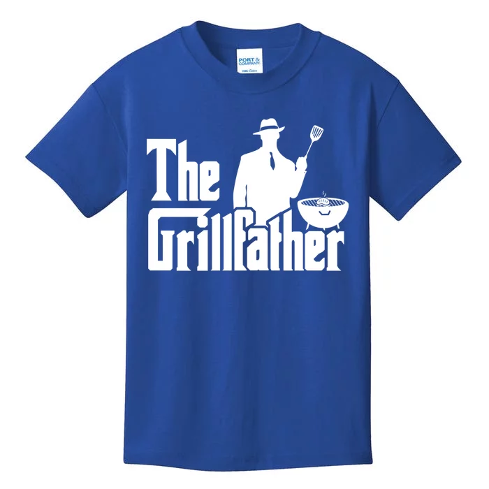 The Grillfather Funny Bbq Design For Dads Gift Kids T-Shirt