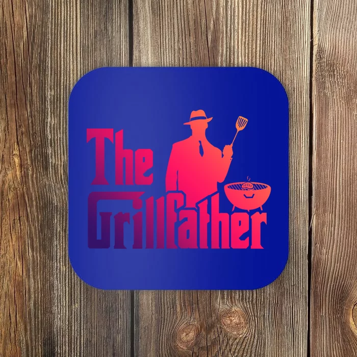 The Grillfather Funny Bbq Design For Dads Funny Gift Coaster