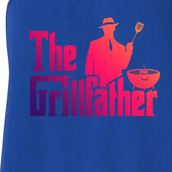 The Grillfather Funny Bbq Design For Dads Funny Gift Women's Racerback Tank