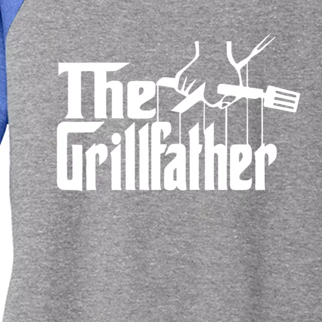 The Grillfather Funny Cool Bbq Grill Chef Gift Women's Tri-Blend 3/4-Sleeve Raglan Shirt