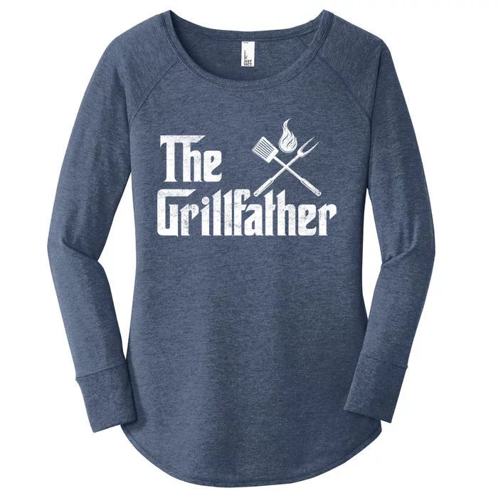 The Grillfather Funny Dad Bbq Gift Women's Perfect Tri Tunic Long Sleeve Shirt