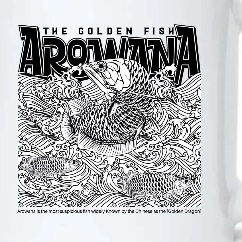 The Golden Fish Arowana Black Color Changing Mug