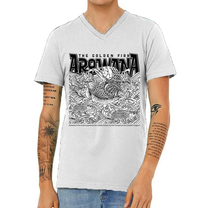 The Golden Fish Arowana V-Neck T-Shirt