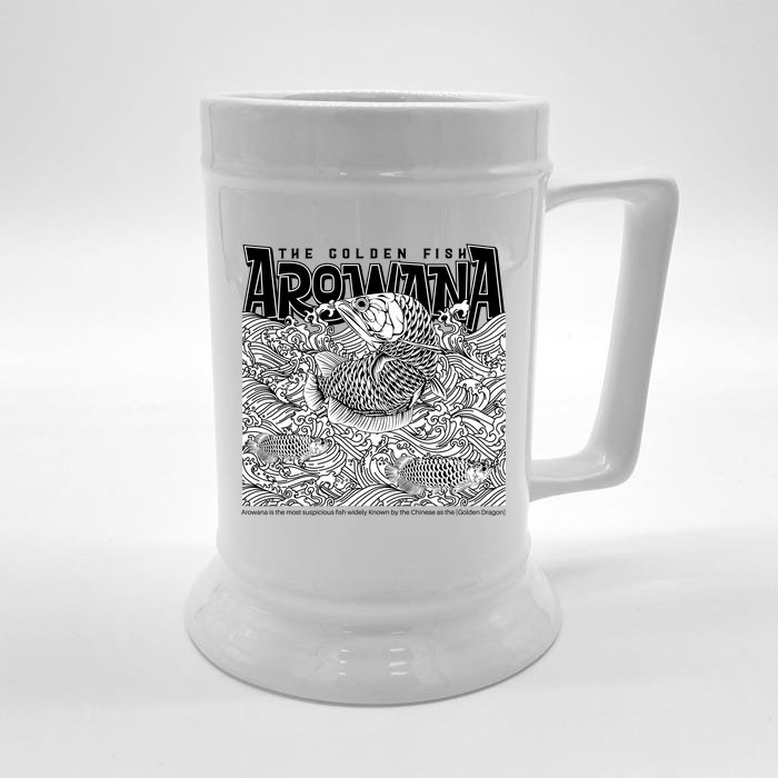 The Golden Fish Arowana Front & Back Beer Stein