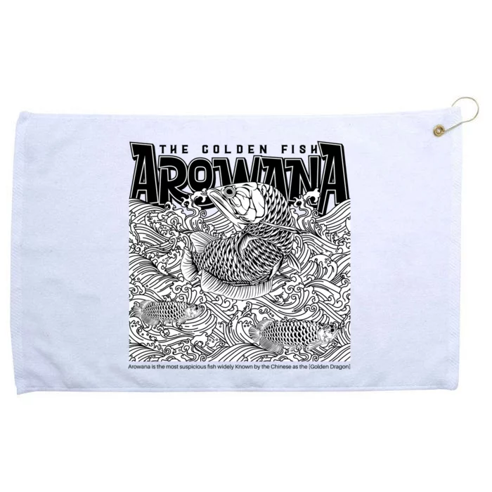 The Golden Fish Arowana Grommeted Golf Towel