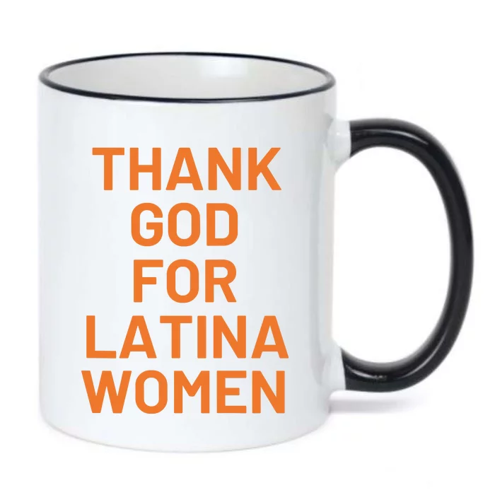 Thank God For Latina Women Black Color Changing Mug