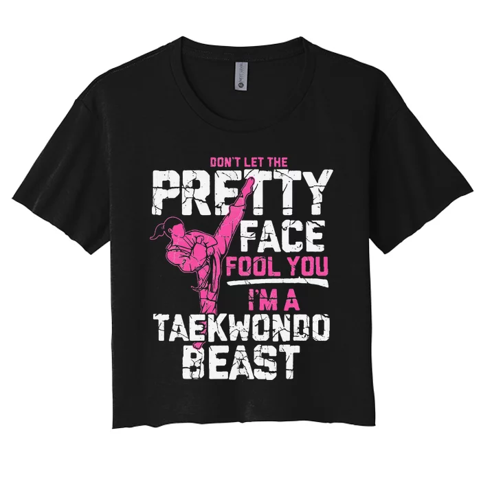 Taekwondo Gifts for Adults TKD Women's Crop Top Tee