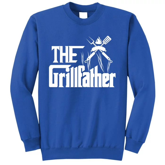 The Grillfather Funny Pun Bbq Grill And Smoker Barbecue Chef Gift Sweatshirt