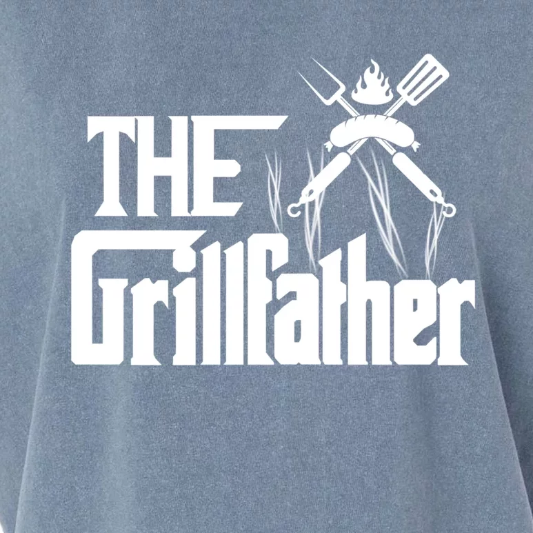 The Grillfather Funny Pun Bbq Grill And Smoker Barbecue Chef Gift Garment-Dyed Women's Muscle Tee