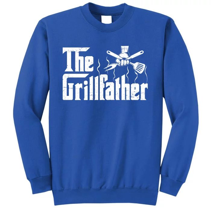 The Grillfather Funny Retro Barbecue Lover Bbq And Grilling Great Gift Tall Sweatshirt