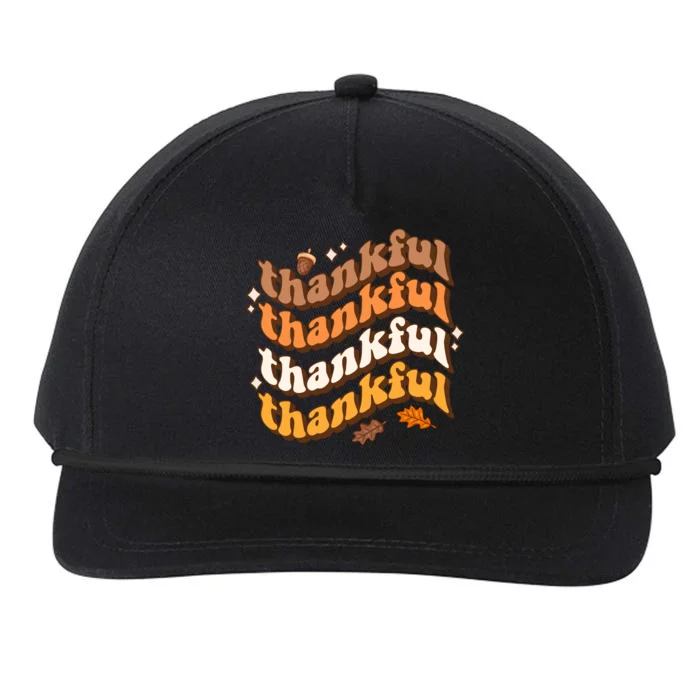 Thankful Groovy Family Thanksgiving Matching Outfits Snapback Five-Panel Rope Hat