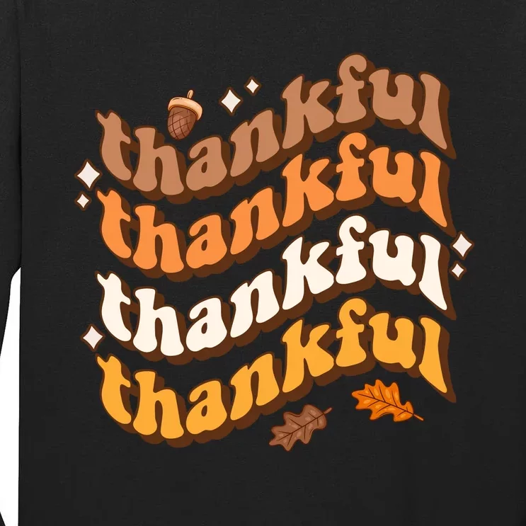 Thankful Groovy Family Thanksgiving Matching Outfits Tall Long Sleeve T-Shirt