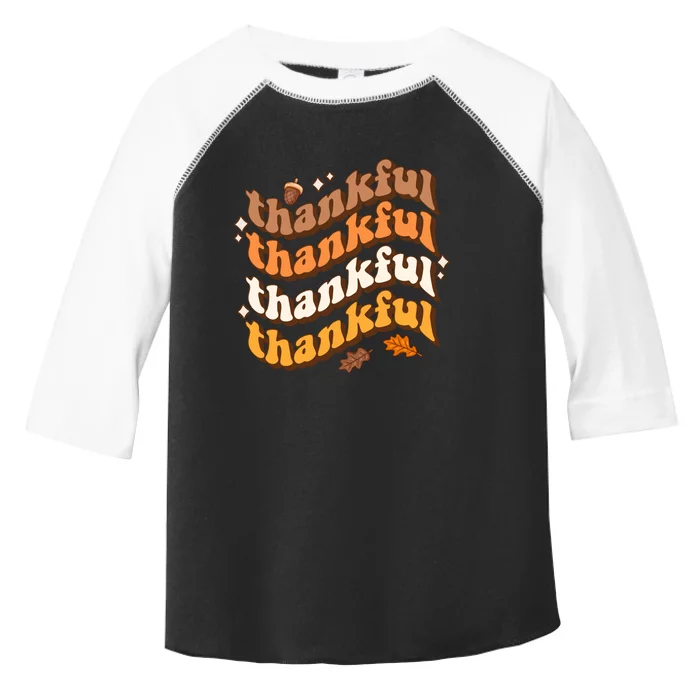 Thankful Groovy Family Thanksgiving Matching Outfits Toddler Fine Jersey T-Shirt