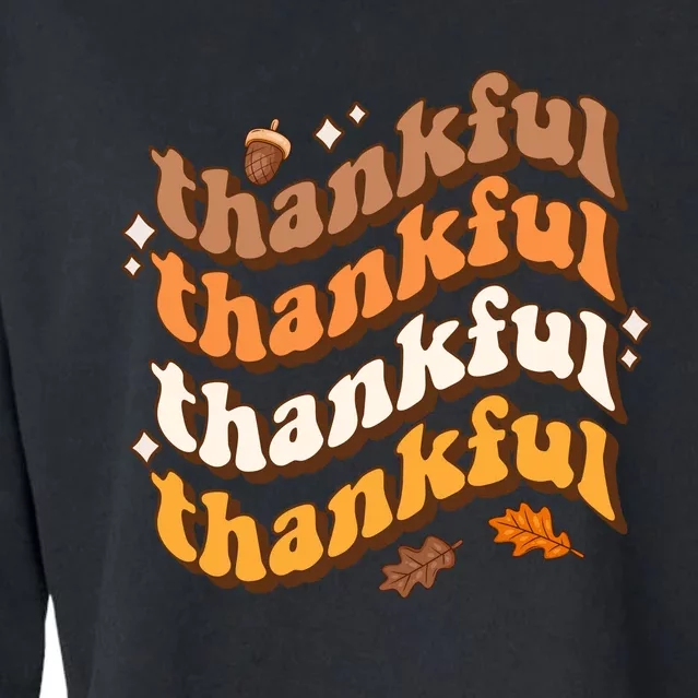 Thankful Groovy Family Thanksgiving Matching Outfits Cropped Pullover Crew