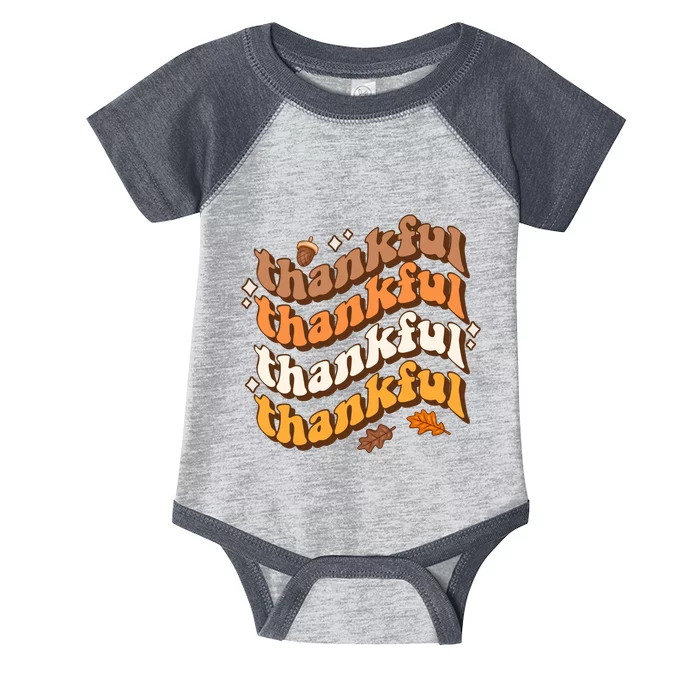 Thankful Groovy Family Thanksgiving Matching Outfits Infant Baby Jersey Bodysuit