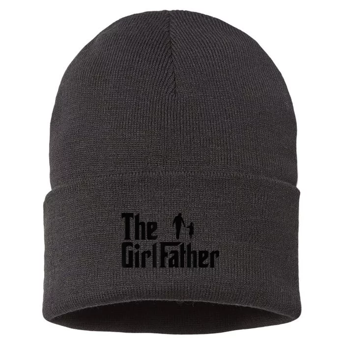 The Girl Father Funny Dad of Girl Daddy Daughter Sustainable Knit Beanie