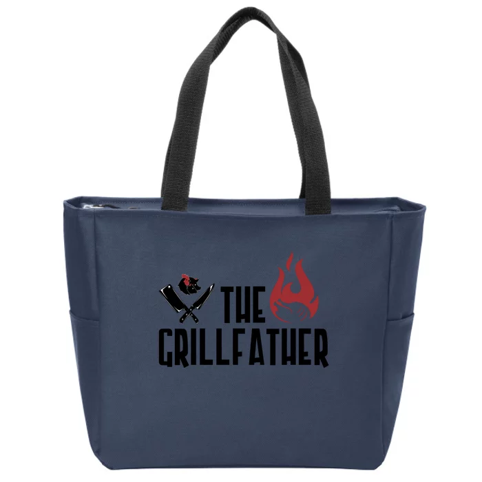 The Grillfather Funny Chef Zip Tote Bag