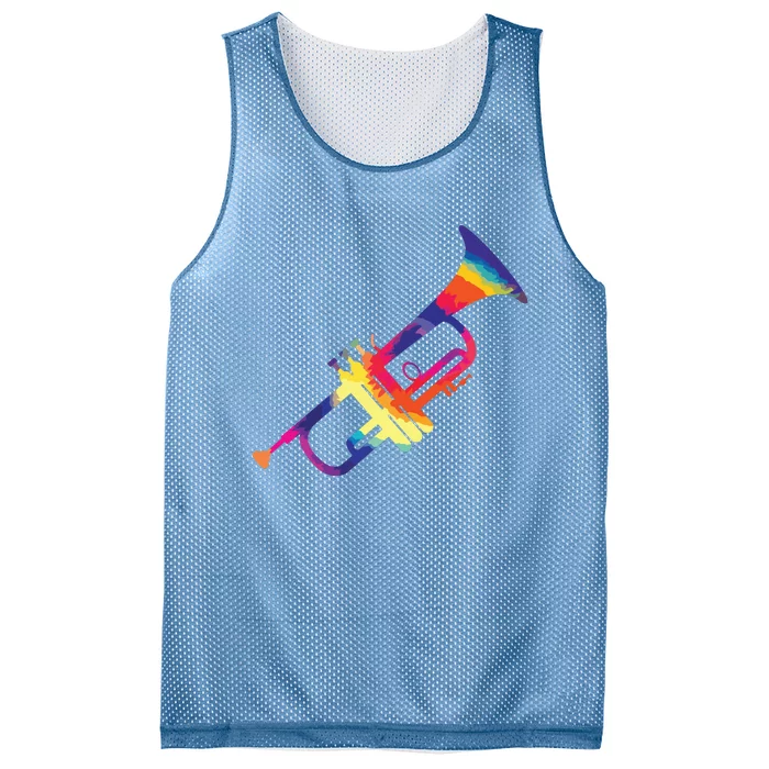 Trumpet Gift For Trumpet Player Multicolor Tie Dye Trumpet Premium Mesh Reversible Basketball Jersey Tank