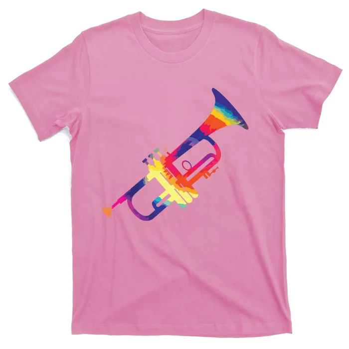 Trumpet Gift For Trumpet Player Multicolor Tie Dye Trumpet Premium T-Shirt