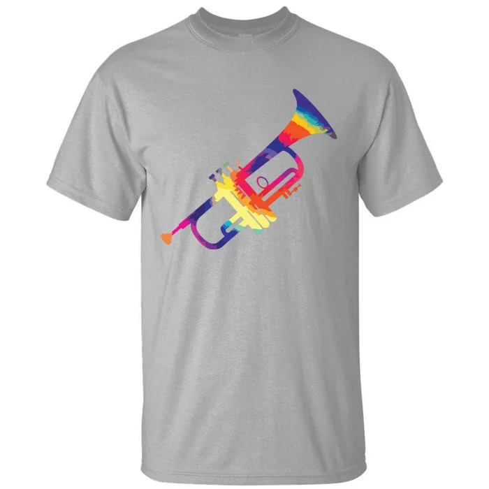 Trumpet Gift For Trumpet Player Multicolor Tie Dye Trumpet Premium Tall T-Shirt