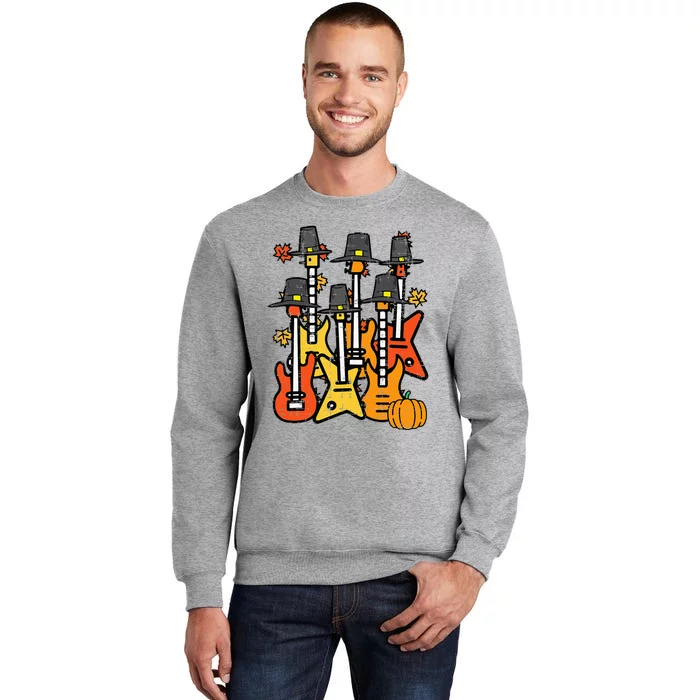 Thanksgiving Guitars Fall Rock Music Riocker Tall Sweatshirt