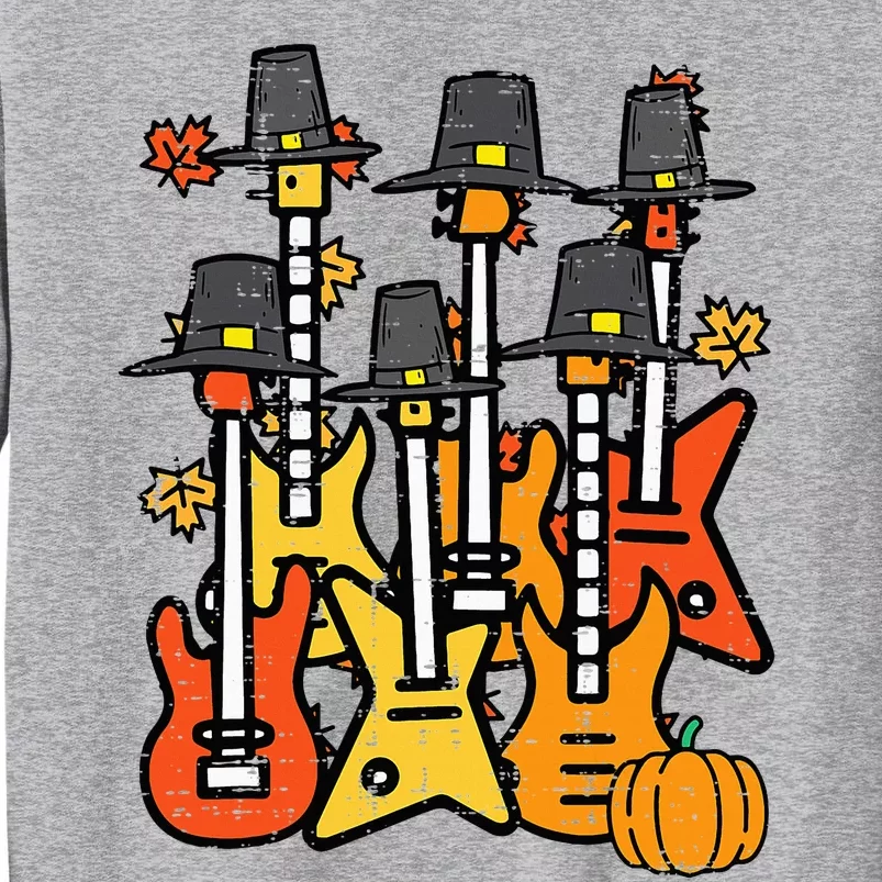 Thanksgiving Guitars Fall Rock Music Riocker Tall Sweatshirt