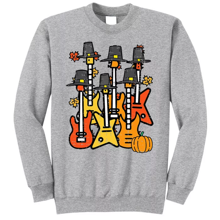 Thanksgiving Guitars Fall Rock Music Riocker Tall Sweatshirt