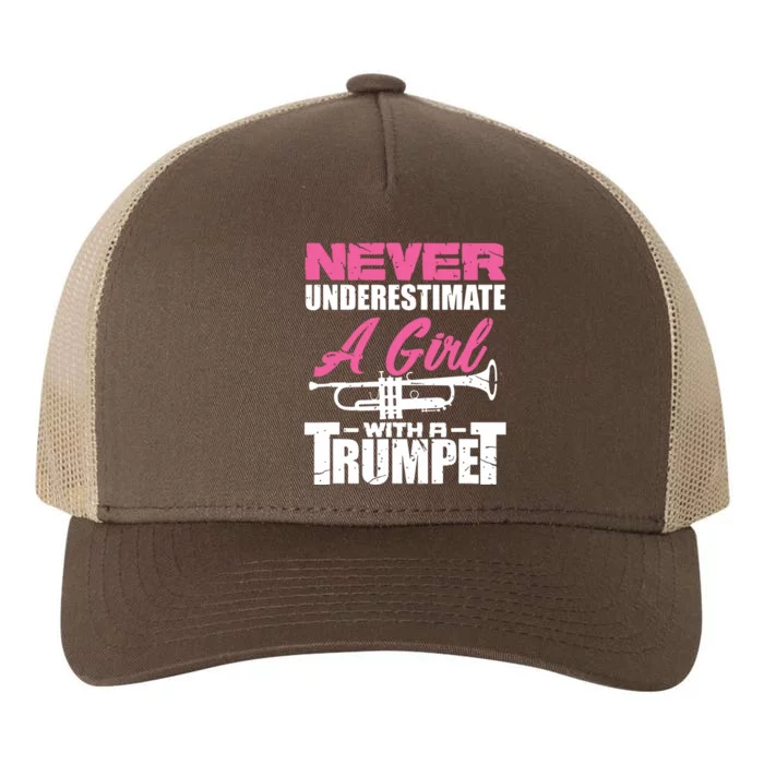 Trumpet Girl Funny Trumpet Player Marching Band Yupoong Adult 5-Panel Trucker Hat