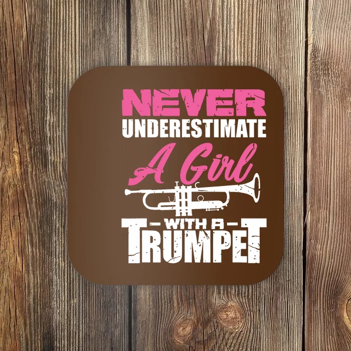 Trumpet Girl Funny Trumpet Player Marching Band Coaster