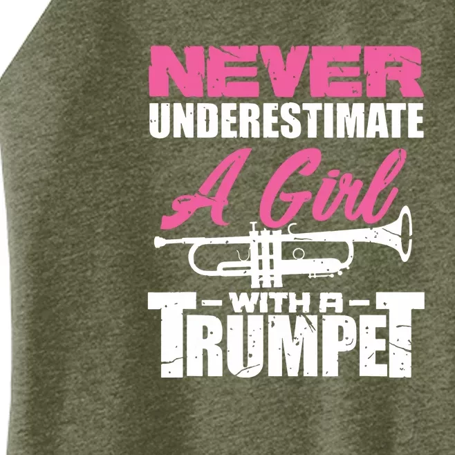 Trumpet Girl Funny Trumpet Player Marching Band Women’s Perfect Tri Rocker Tank