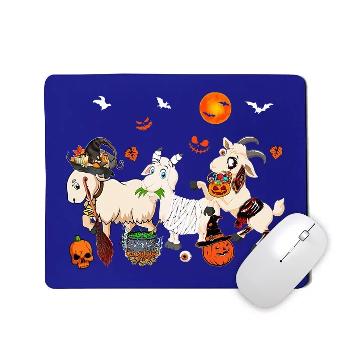 Three Goats Funny Witch Scary Mummy Halloween Zombie Lover Mousepad