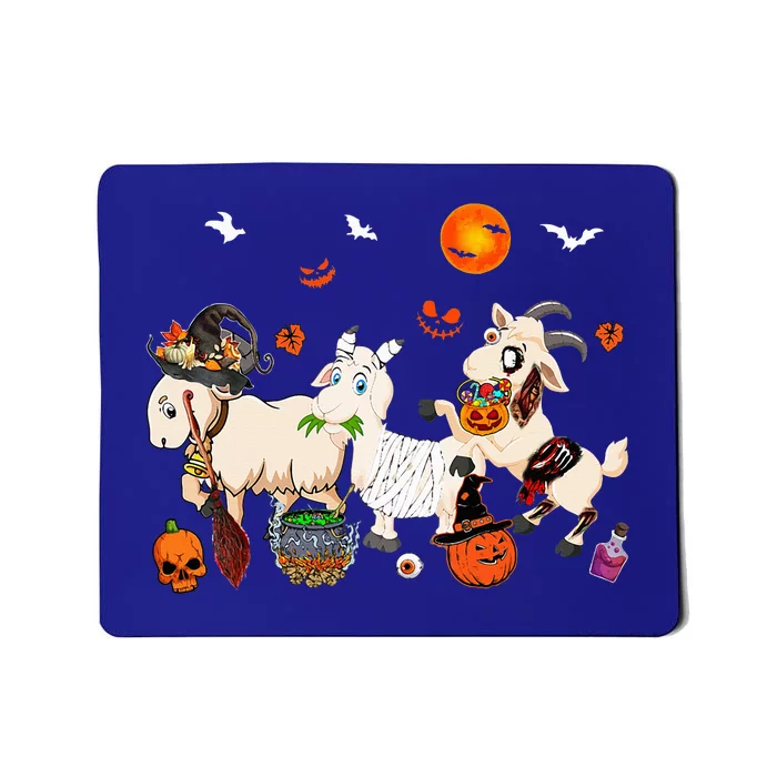 Three Goats Funny Witch Scary Mummy Halloween Zombie Lover Mousepad