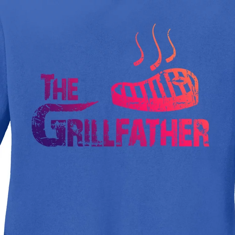 The Grillfather Funny Barbeque Grilling Gift Ladies Long Sleeve Shirt