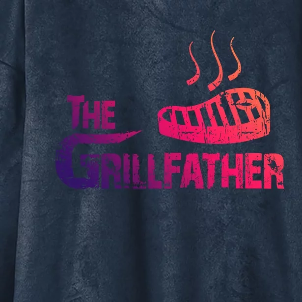 The Grillfather Funny Barbeque Grilling Gift Hooded Wearable Blanket