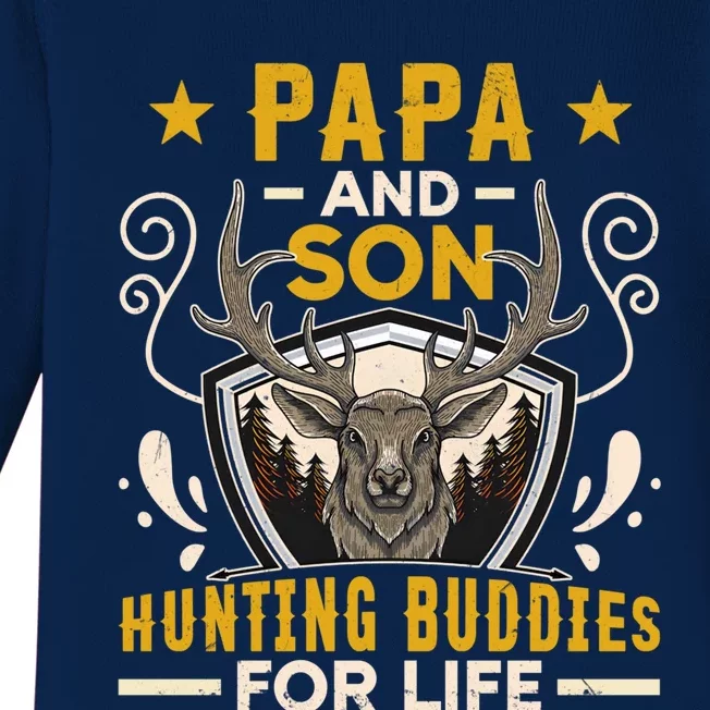 Tee Gift For Dad Papa And Son Hunting Buddies For Life Cool Gift Baby Long Sleeve Bodysuit